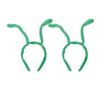 Zerodeko 2 Pezzi Cerchietto Antenna Verde in Peluche Morbido e Confortevole per Feste e Vita Quotidiana Accessorio Chioma Divertente e Versatile per Costume Natalizio
