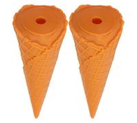Zerodeko 2 Pezzi Cono per Gelato Finto in Pvc Riutilizzabile Design Realistico, Facile da Usare, per Giochi di Finzione e Decorazioni per Feste in Famiglia e Picnic
