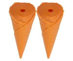 Zerodeko 2 Pezzi Cono per Gelato Finto in Pvc Riutilizzabile Design Realistico, Facile da Usare, per Giochi di Finzione e Decorazioni per Feste in Famiglia e Picnic