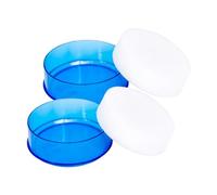 Zerodeko 2 pezzi Dispositivo Umidificatore per Dita con Spugna Rotonda Trasparente Blu per Contare Denaro Ufficio e Banche Efficienza Potenziata nel Conteggio di Carte e Documenti