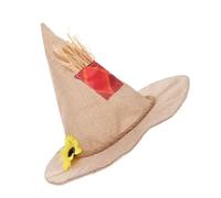 Zerodeko 2 Pezzi Halloween Scarecrow Witch Hat in Burlap With Sunflower Lightweight Breathable Wizard Costume Accessory For Fall Parties Thanksgiving Cosplay