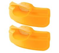Zerodeko 2 Pezzi Imbuto Anti-goccia in Materiale Flessibile Giallo per Pentole e Padelle, Resistente al Calore, Facile da Usare, per Cucina e Regali Housewarming