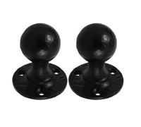 Zerodeko 2 Pezzi Maniglia per Porta a Sfera in Ghisa Nera Vintage da 3,2x2,4 Pollici, Resistente e Multipurpose per Armadi e Porte di Capannoni Impugnatura Ergonomica