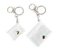 Zerodeko 2 Pezzi Mini Album Fotografico Piccolo con Portachiavi Custodia con Chiusura Bottone Elegante e Leggero per Foto e Regalo Anniversario e Cerimonia