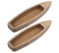 Zerodeko 2 Pezzi Modello di Barca in Legno Artigianale Decorativo, Modello Incompiuto Funzione Decorativa di Pittura, per Soggiorno e Collezionismo
