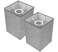 Zerodeko 2 Pezzi Paralume Luce Soffusa in Lino Quadrato Stile Moderno e Apertura 4,2 Cm per Lampada da Comodino per Casa e Studio