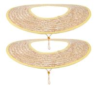 Zerodeko 2 Pezzi Parasole per Casco da Cantiere in Paglia Traspirante Visiera Diametro 45 Cm, Accessori per Caschi Protettivi Leggeri e Facili da Installare, Adatti per Colore Casuale