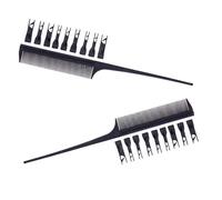 Zerodeko 2 Pezzi Pettine per Tintura Chioma Professionale Nero in Plastica Compatto Multifunzione Denti Mobili per Uso a Casa e Salone