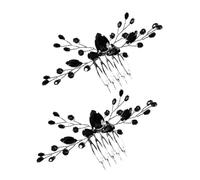 Zerodeko 2 Pezzi Pettini per Chioma da Sposa Neri Cristalli Accessori per Chioma da Matrimonio Leggeri e Resistenti Decorazioni per Feste Nuziali e Addio al Nubilato Copricapo Elegante