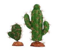 Zerodeko 2 Pezzi Pianta Artificiale Simulata per Terrario Cactus Decorativo | Adorno per Micro Paesaggio e Box Animali, Resina Plastica, senza Acqua Né Fertilizzante, Facile Cura