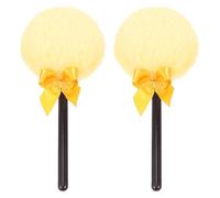 Zerodeko 2 Pezzi Piumino da Cipria Compatto in Peluche, Morbido, con Fiocco | Cipria Libera e Talco, Tocco Delicato, Adatto a Salone e Make-up Quotidiano