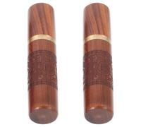 Zerodeko 2 Pezzi Porta Aghi in Legno di Palissandro per Lavori Artigianali, Contenitore Portatile per Aghi da Ricamo e Ferri da Maglia, Astuccio Elegante per Organizzare e Conservare