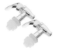 Zerodeko 2 Pezzi Rubinetto per Dispenser Bibite Argento Foro 16-22mm in Abs e Pp, Flusso Efficiente e Design Elegante, per Ufficio e Casa