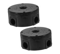 Zerodeko 2 pezzi Scatola Derivazione Nera per Esterni Custodia con Spazio per Sicurezza Cupola Resistente Pioggia e Polvere
