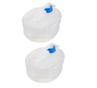 Zerodeko 2 Pezzi Secchio Pieghevole da Esterno con Rubinetto, 3l, Ldpe | Compatto, Leggero, Struttura Ripiegabile, Manico Integrato, per Escursioni e Lavori All'aperto, 20x16,5x5cm