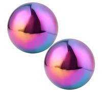 Zerodeko 2 Pezzi Sfera Decorativa Cava in Acciaio Inox Multicolore 12 Cm | Finitura Specchio Lucida, Forma Rotonda Contemporanea, Adatta per Desktop e Giardino