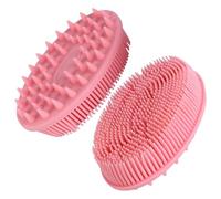 Zerodeko 2 pezzi Spazzola Bagno in Silicone Manico Portatile per Doccia e Massaggio Delicato Doppia Funzione per Pulizia e Stimolazione della Circolazione della Pelle