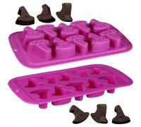 Zerodeko 2 Pezzi Stampini per Cioccolatini a Forma di Cappello da Stregone in Silicone Porpora, Riutilizzabili e Risparmio Energetico, per Halloween e Dolci Creativi