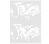 Zerodeko 2 Pezzi Stencil per Pittura Decorativi DIY Draghi Piccoli | Stencil da Parete Portatili, Accessorio Creativo per Progetti DIY e Craft