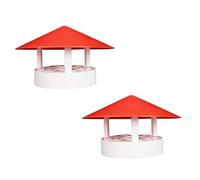 Zerodeko 2 Pezzi Tappo Comignolo in Pvc Rosso per Stufa, Protezione Pioggia | Design Pratico e Professionale, Facile da Usare, Aiuta Contro Ruggine e Corrosione, Misura 50 110