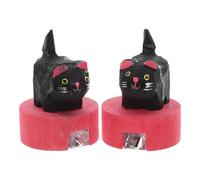 Zerodeko 2 Pezzi Temperamatite in Legno Forma di Gatto Nero Temperino Manuale Creativo per Scuola e Ufficio per Premi in Classe Bomboniere e Sorprese di Compleanno