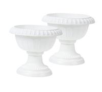 Zerodeko 2 Pz Colonna Greca Vaso Di Fiori Di Urna Decorazioni Per Sale Da Casa Vaso Per Piante Con Piede Vaso Per Piante Urna Colonne Decorative Vaso Da Portico Roma Bianca Plastica