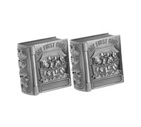 Zerodeko 2 Scatole Portaoggetti in Metallo A Forma Di Libro in Rilievo Per Conservare E Dentini