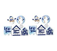 Zerodeko 2 Set Decorazione per La Tavola di Natale Ornamenti di Capodanno Pupazzo di Neve Vassoio A più Livelli per Fattoria All'Aperto Decorazioni Natalizie Albero di Natale 6 Pezzi*2