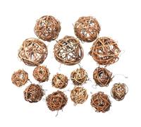Zerodeko 2 Set Palla Fai da Te Palline da Golf in Schiuma Vimini Sfera al Plasma Decorazioni Rosse Pallina per Mini Pallone da Calcio Giunco di Legno Coffee 15 Pezzi * 2