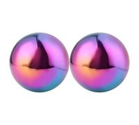 Zerodeko 2 Sfere Decorative da Giardino - Globo in Acciaio Inossidabile con Finitura a Specchio - Sfere Decorative Cave Colorate da 12 cm per Prato, scrivania, Decorazione - Aggiunta per Giardino,