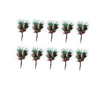 Zerodeko 20 Pezzi Bacchette Picks Steli Mestiere Di Natale Albero Di Pino Artificiale Bacche Di Natale Pick Di Pick Mini Pigne Decorazione Pianta Finta Per Albero Di