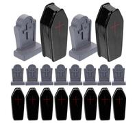 Zerodeko 20 Pezzi Lapidi Tombali in Resina Nere Miniaturizzate, Decorazioni Halloween per Feste a Tema, Ornamenti Leggeri per Giardino e Casa Stregata Colore Casuale