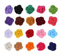 Zerodeko 20 Rose Decorative in Feltro 3,5 Cm Multicolore, Fiori Fai da Te per Scrapbooking, Accessori Floreali per Vestiti e Cerchietti, Confezione da 20 Pezzi Morbidi e Colore Casuale