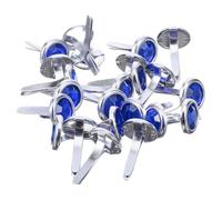 Zerodeko 200 Pezzi Fermacampioni Rotondi con Strass Blu, Chiodi a Due Gambe in Metallo per Scrapbooking e Abbellimenti Artigianali, Decorazioni Fai da Te per Album e Biglietti Creativi