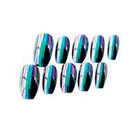 Zerodeko 24 Pezzi Unghie Finte in Plastico Effetto Specchio Cambiamento Colore Eleganti Facili da Tagliare per Uso Domestico e Appuntamenti Esperienza di Nail Art Confortevole