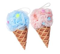 Zerodeko 2pezzi Spugna Da Doccia Per Corpo Forma Di Gelato Realizzata Materiali Morbidi Produce Schiuma Ricca Corda Per Appendere Per Ragazzo Ragazza Ragazza e Uso Lungo Termine