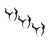 Zerodeko 3 Pezzi Cerchietto Design Unico e Misterioso in Plastica di Diavolo Nero Corni Comodo da Indossare per Trasformazione Istantanea per Halloween e Cosplay