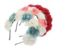 Zerodeko 3 Pezzi Cerchietto per Chioma Sposa Decorazione Floreale Intricata in Metallo e Tessuto, Fascia Elegante e Romantica per Eventi e Party, Comfort Garantito Colore Colore Casuale