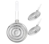 Zerodeko 3 pezzi Diffusore di calore, riduttore di fiamma, piastra di | Diffusore di calore da cucina in acciaio inox per pentole, tappetino isolante rotondo, adattabile a vari tipi di fornelli,