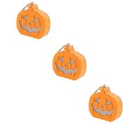 Zerodeko 3 Pezzi Jack-o-Lantern di Halloween Lanterna di Halloween Decorazioni di Zucche Lanterna di Zucca a LED Lampada di Zucca Maschera in Maschera Ghirlanda Peluche Orange Legno