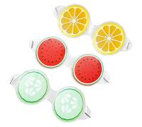 Zerodeko 3 Pezzi Maschere per Occhi Rinfrescanti Estive in Gel Pvc Terapia Fredda e Calda per Alleviare Gonfiore e Secchezza, per Famiglia e Amici in Estate