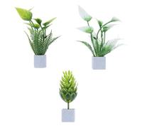 Zerodeko 3 piante decorative per casa delle bambole: piante in vaso di plastica per micro paesaggi, accessori per mini case, minuscoli bonsai artificiali per scenari di case delle bambole