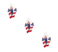 Zerodeko 3 Pz Decorazione del dell'indipendenza Striscione di Buon Compleanno Manifesto Porta Home Decor Decorazione casa 4 luglio Decorazioni in Legno Ciondolo in Legno Patriottico