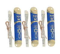 Zerodeko 3 Set di Custodia per Mezuzah con Sigillo Messianico: Mezuzah Ebraica da 4,1 Pollici con Pergamena Inclusa - Custodia in Metallo con Pergamena, Decorazione Ebraica - Benedizione