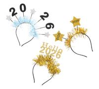 Zerodeko 3pezzi Cerchietto per Capodanno di Fasce per Capelli Metalliche Stelle Cadenti Copricapo per Feste di Capodanno e Feste di Anno