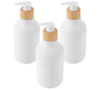 Zerodeko 3pezzi Dispenser per Shampoo e Balsamo Pompa Flaconi Ricaricabili in Pet Organizer per Bottiglie per Sapone Liquido Shampoo e Bagnoschiuma
