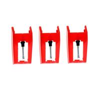 Zerodeko 3pezzi Puntine per Giradischi Rosso Stilo Conico in Plastica e Alluminio, Facili da Installare, Accessori per Grammofono Casa