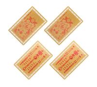 Zerodeko 4 Pezzi Carta Augurale Tai sui Anno 2027 in Lega Oro per Capodanno | Regalo della Capra, Immagini Chiare e Dettagliate, Uso Personale, per Preghiere