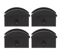 Zerodeko 4 Pezzi Gancio Adesivo per Cappelli in Plastica Nero Design Curvo per Appendere Cappelli e Cravatte in Casa, Previene la Caduta Facile