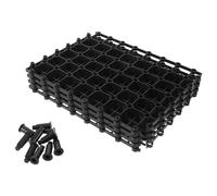 Zerodeko 4 Pezzi Griglia Modulare per Vasca Fontana in Plastica Nera con Piedi, Resistente alla Corrosione dal Design Elegante per Installazioni in e Fontane Esterne